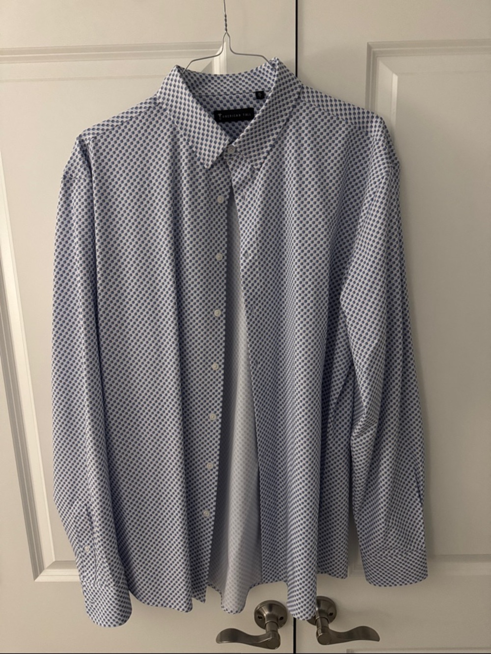 Men's Light Blue Micro-Pattern Dress Shirt
